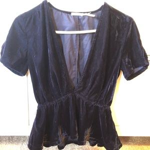Kimchi Sapphire Blue Velvet Top